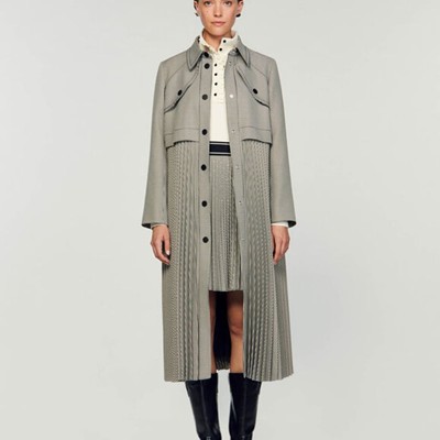 SANDRO 砂子ロ Houndstooth trench coat 上衣