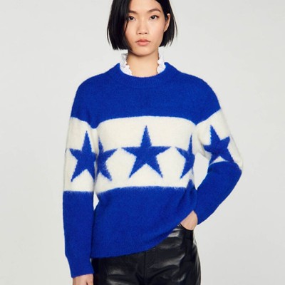 SANDRO 沙子ロ Starry knit sweater トップス