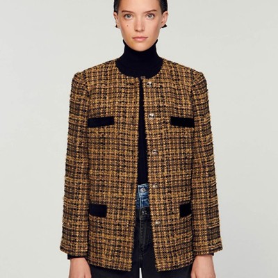 SANDRO 砂子ロ Structured cropped jacket 上衣