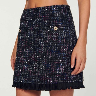 SANDRO 沙子ロ Short tweed skirt スコート