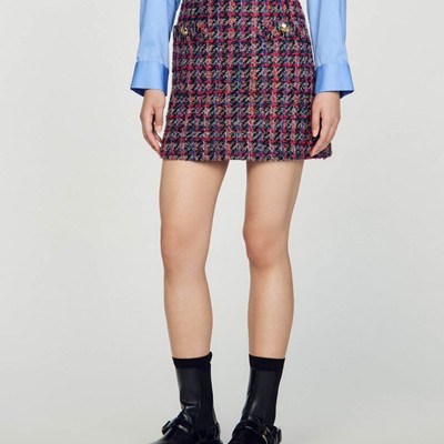 SANDRO 沙子ロ Short tweed skirt スコート
