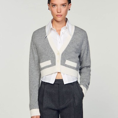 SANDRO サンドロ Cropped knitted cardigan カーディガン|AYA-FARM店