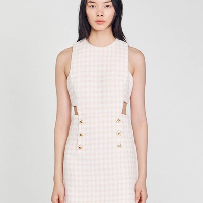 SANDRO 砂子ロ Openwork tweed dress 衣裳