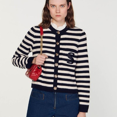 SANDRO 真砂ロ Breton cardigan ジレー