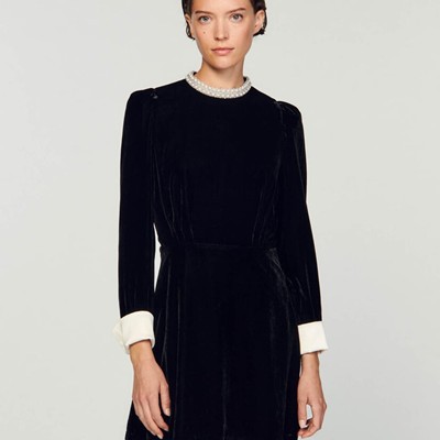 SANDRO 砂子ロ Short velvet dress 衣裳