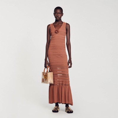 SANDRO 砂子ロ Knit Maxi Dress 衣裳 御召しもの