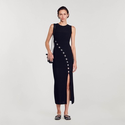 SANDRO 砂子ロ MAXI DRESS WITH RHINESTONE JEWELLERY 衣裳 御召しもの