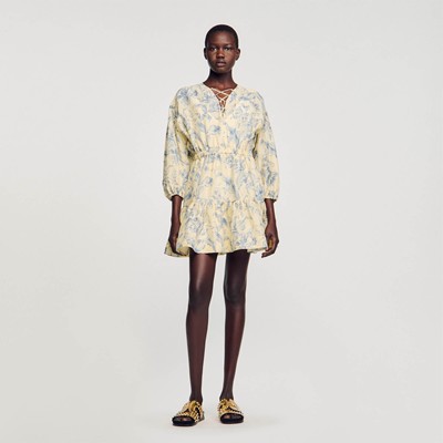 SANDRO 砂子ロ FLORAL PRINT DRESS 衣裳 御召しもの