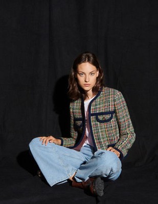 sandro 砂子ロ Multicoloured tweed jacket 上衣
