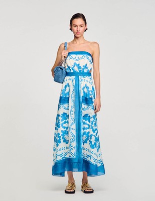SANDRO 砂子ロ Strapless Dress 衣裳 御召しもの