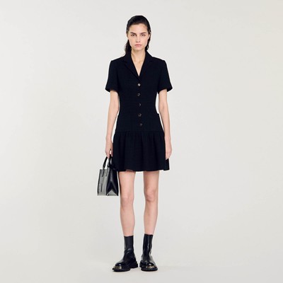 SANDRO 砂子ロ SHORT TWEED DRESS 衣裳 御召しもの
