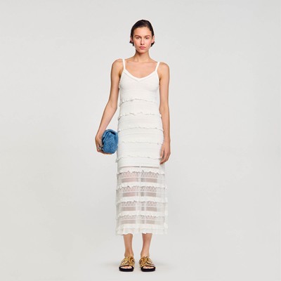 SANDRO 砂子ロ KNIT MAXI DRESS 衣裳 御召しもの