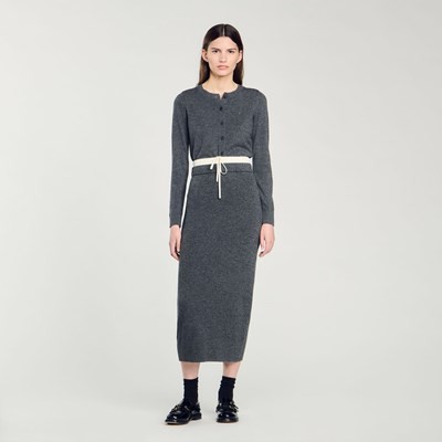 SANDRO 砂子ロ Long double waistband skirt スコート