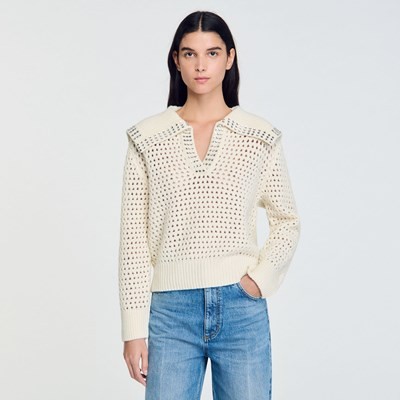 SANDRO 砂子ロ Sailor-Neck Wool Sweater プルオーバー
