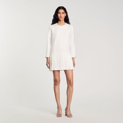 SANDRO 沙子ロ Short satin-effect beaded dress 衣装 お召しもの