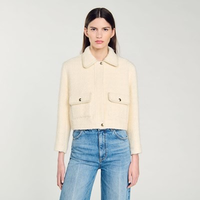 SANDRO 砂子ロ Cropped tweed jacket 上衣