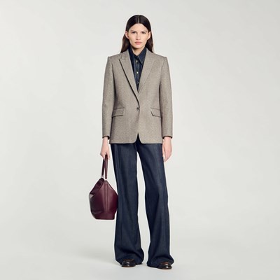 SANDRO 砂子ロ Herringbone suit jacket 上衣