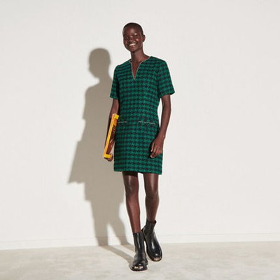 sandro 砂子ロShort tweed dress with braid trim 衣裳