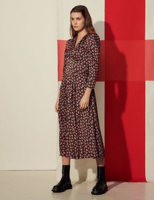 sandro 沙子ロ Long printed dress 衣装