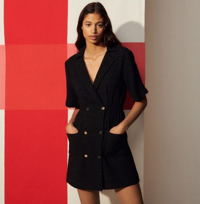 sandro 砂子ロ Dress with tailored collar 衣裳