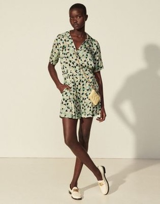 sandro 砂子ロ Printed jumpsuit オールインワン