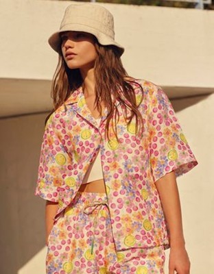 sandro サンドロ Smiley Printed flowing shirt トップス|AYA-FARM店