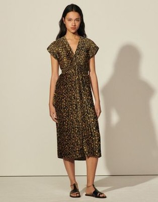 sandro 砂子ロ Long sleeveless print dress 衣裳