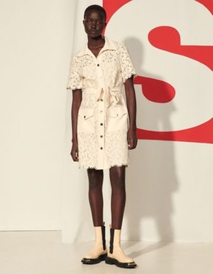 sandro 真砂ロ Short guipure dress 衣装