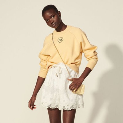 sandro サンドロ Lace shorts with embroidery ショーツ|AYA-FARM店