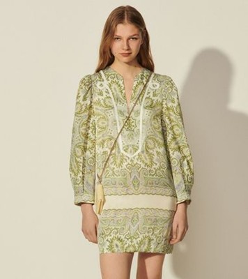 sandro 砂子ロ Scarf print dress 衣裳