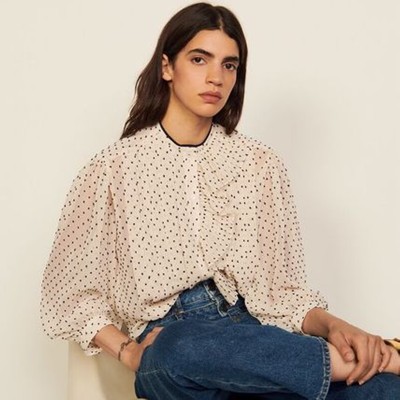 sandro 砂子ロ Floaty shirt with jabot collarトップス