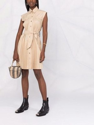 sandro 沙子ロ Shirt dress with pleats 衣装