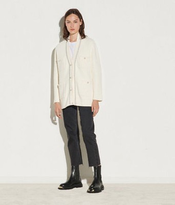 sandro 真砂ロ Long cardigan with bead buttonsジレー