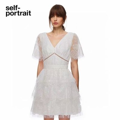 Self-Portrait セルフすがた絵 Rose Lace Sequin Tiered Mini Dress 衣装