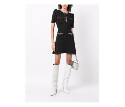Self-Portrait セルフすがた絵 Black Lurex Contrast Trim Mini Dress 衣装