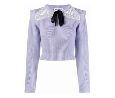 Self-Portrait セルフすがた絵 Lilac Guipure Collar Jumper トップス