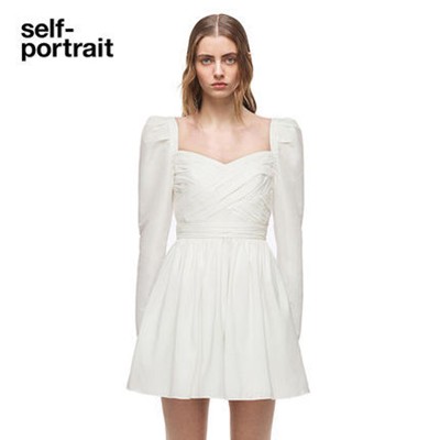 Self-Portrait セルフすがた絵 White Taffeta Mini Dress 衣装