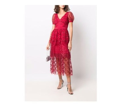 Self-Portrait セルフすがた絵 Red Sequin Midi Dress 衣装