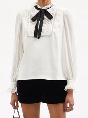 Self-Portrait セルフすがた絵 Frill Collar Pussy Bow Top トップス