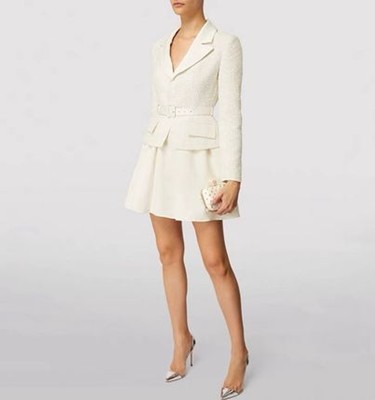 Self-Portrait セルフすがた絵 Tailored Cream Boucle Mini Dress 衣装