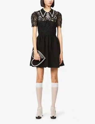Self-Portrait セルフすがた絵 Black Guipure Mini Dress 衣裳