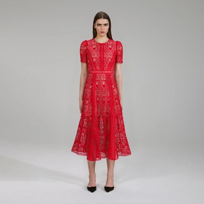Self-Portrait セルフすがた絵 Guipure Lace Midi Dress 衣装
