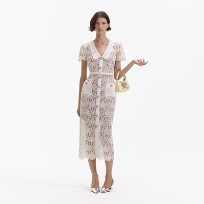 Self-Portrait セルフすがた絵 CREAM LACE midi DRESS