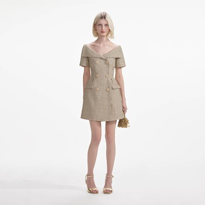 Self-Portrait セルフすがた絵 GOLD BOUCLE OPEN NECK MINI DRESS 衣装