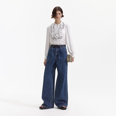 Self-Portrait セルフすがた絵 WHITE VISCOSE BLOUSE トップス トップ プルオーバー