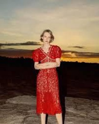 Self-Portrait Red Camellia Dress 衣装