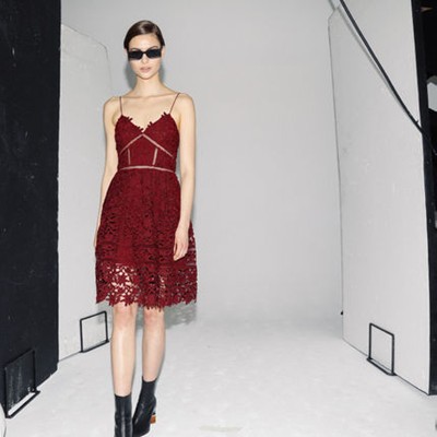 Self-Portrait Berry Azaelea Mini Dress 衣裳