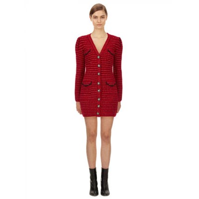 Self-Portrait Red Melange Knit Dress 衣装