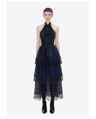 Self-Portrait Tiered Check Sequin Dress 衣装