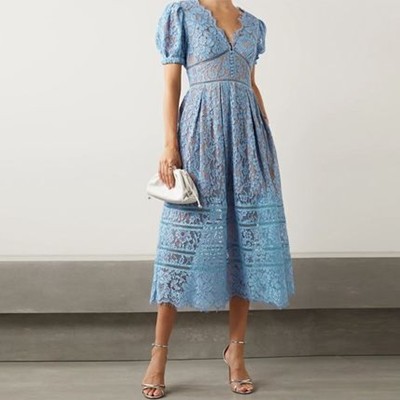 Self-Portrait Fine Cord Lace Midi Dress 衣装